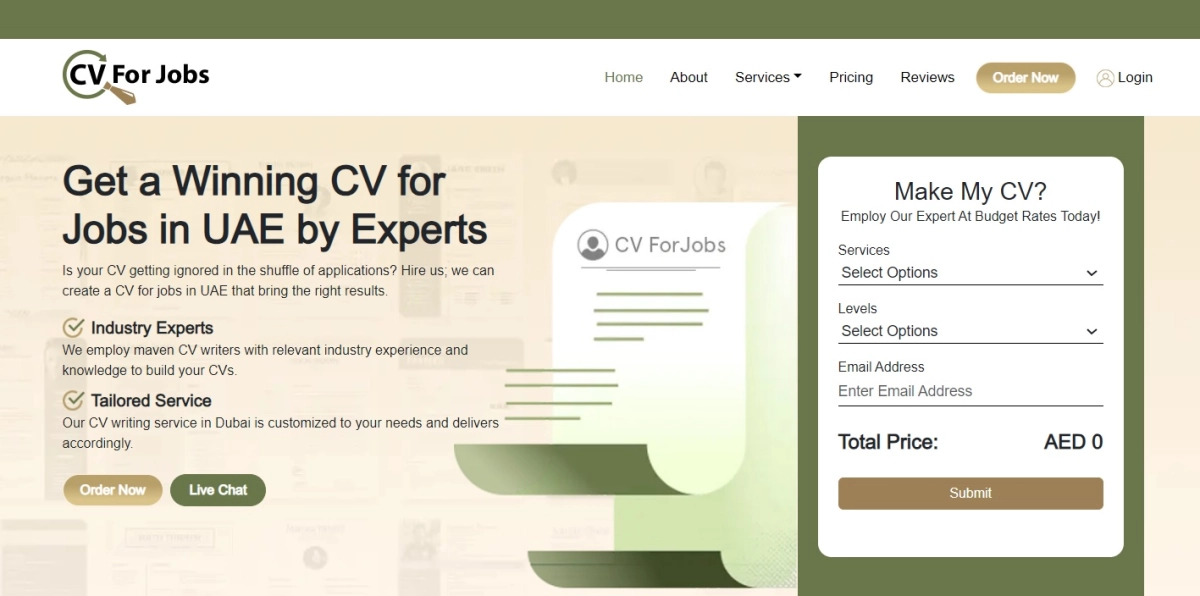 CV For Jobs UAEs background