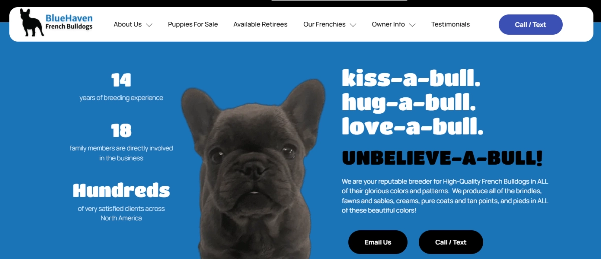 BlueHaven French Bulldogss background