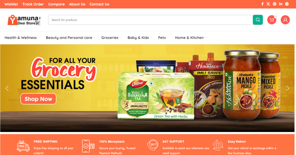 Yamuna Desi Stores background