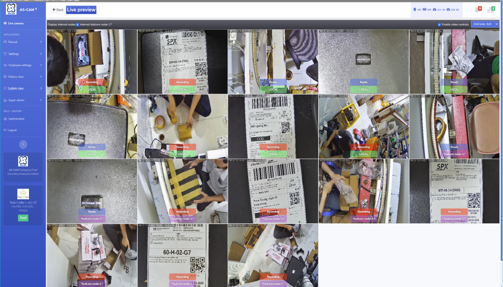 Phần mềm quay video đóng gói hàng hóas background